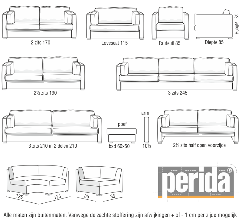 perida.nl model Rio maatvoering